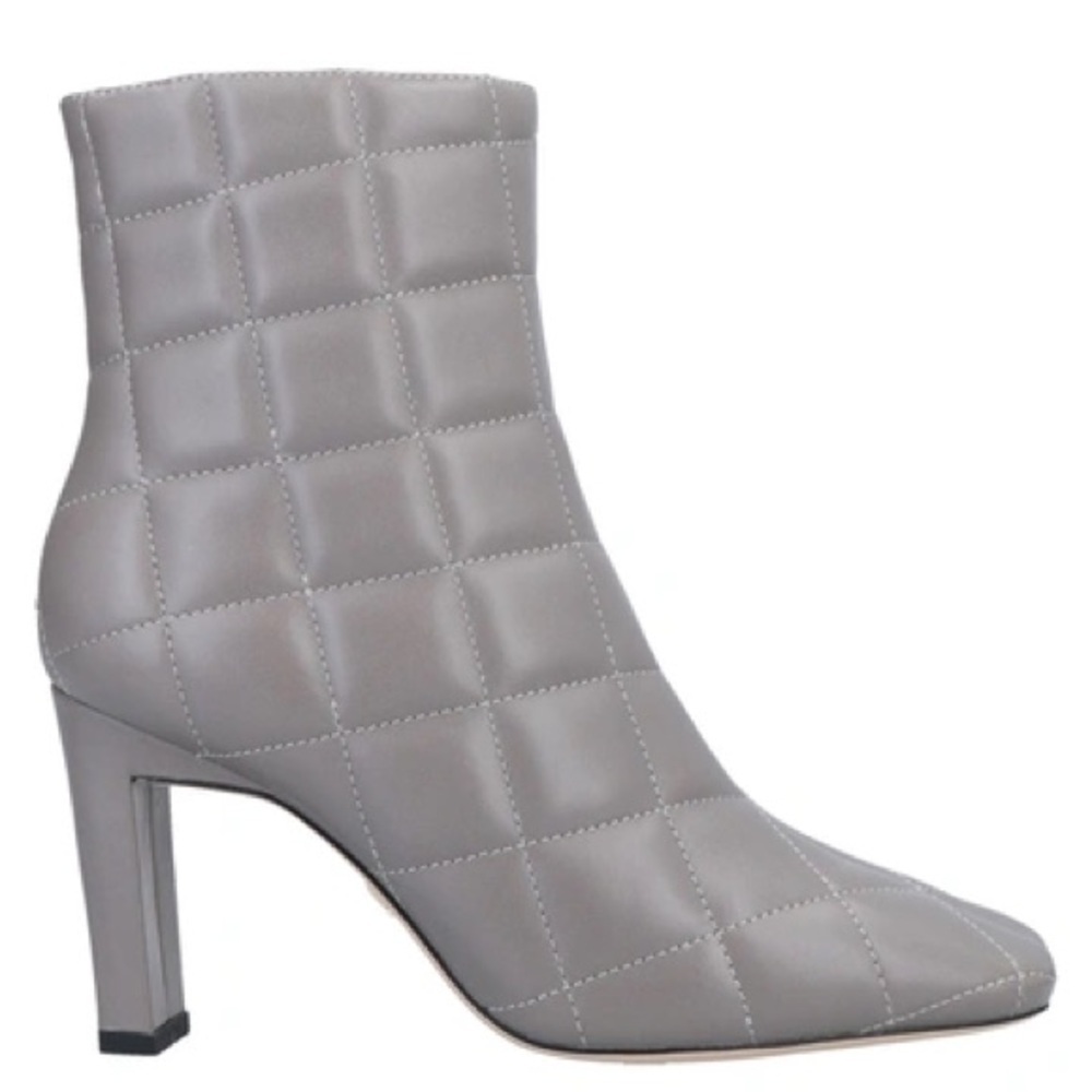 Lola Cruz | Quilted Square Toe Ankle Booties In Grey Size 36 NEW